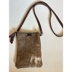 WG Natural Cowhide Crossbody Long Wallet Bag